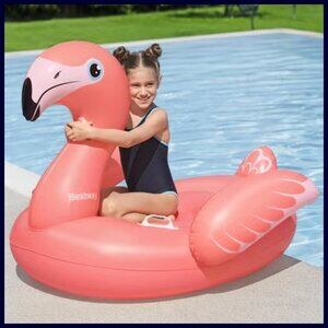 NIB Flamingo Animal Ride-On Inflatable Pool Float/Raft by Bestway 50.5"x43"x34"